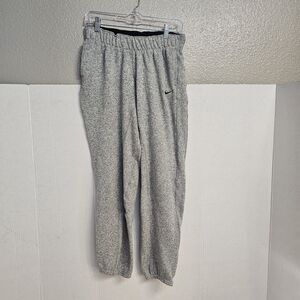 Nike Fleece Jogger Sweatpants Gray Sz Small Embroidered Swoosh Cozy Comfort O335